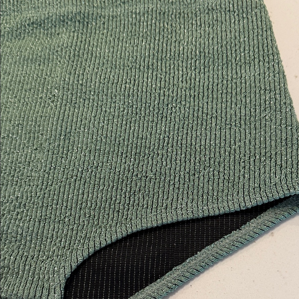 Zara Size Small Metallic Green High-Waisted Bikini Bottoms NWTs - Picture 3 of 10